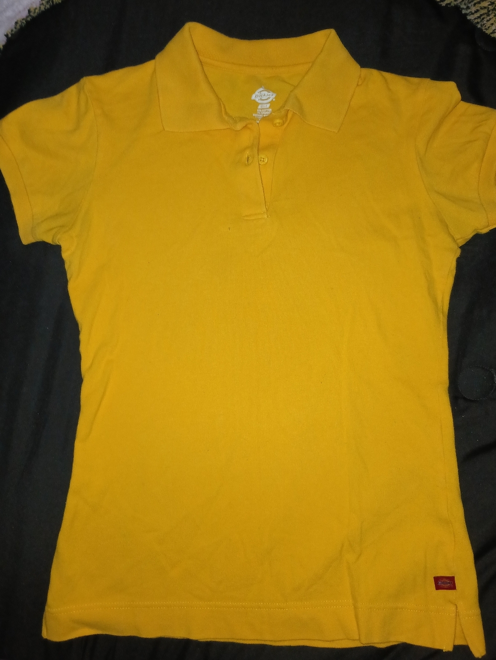 Pre-loved Girls Yellow Dickies Polo Shirt.